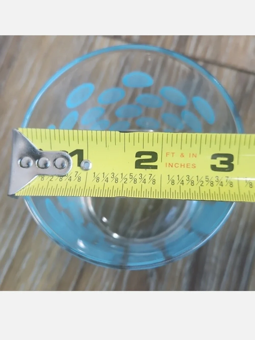 IKEA Kremla Blue Dot Clear Glass Juice Cup